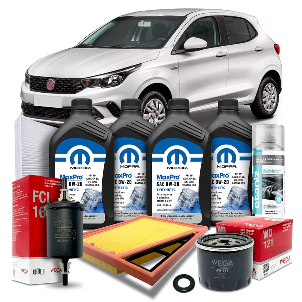 Kit Revisão Óleo Mopar 0w20 Fiat Argo 1.3 Drive Firefly 2017 2018 2019 2020 2021 2022