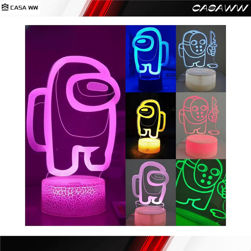 Luminária De Mesa Luminária de Mesa de LED 3D Criativa / Luz Noturna Decorativa Abajur USB Amongas