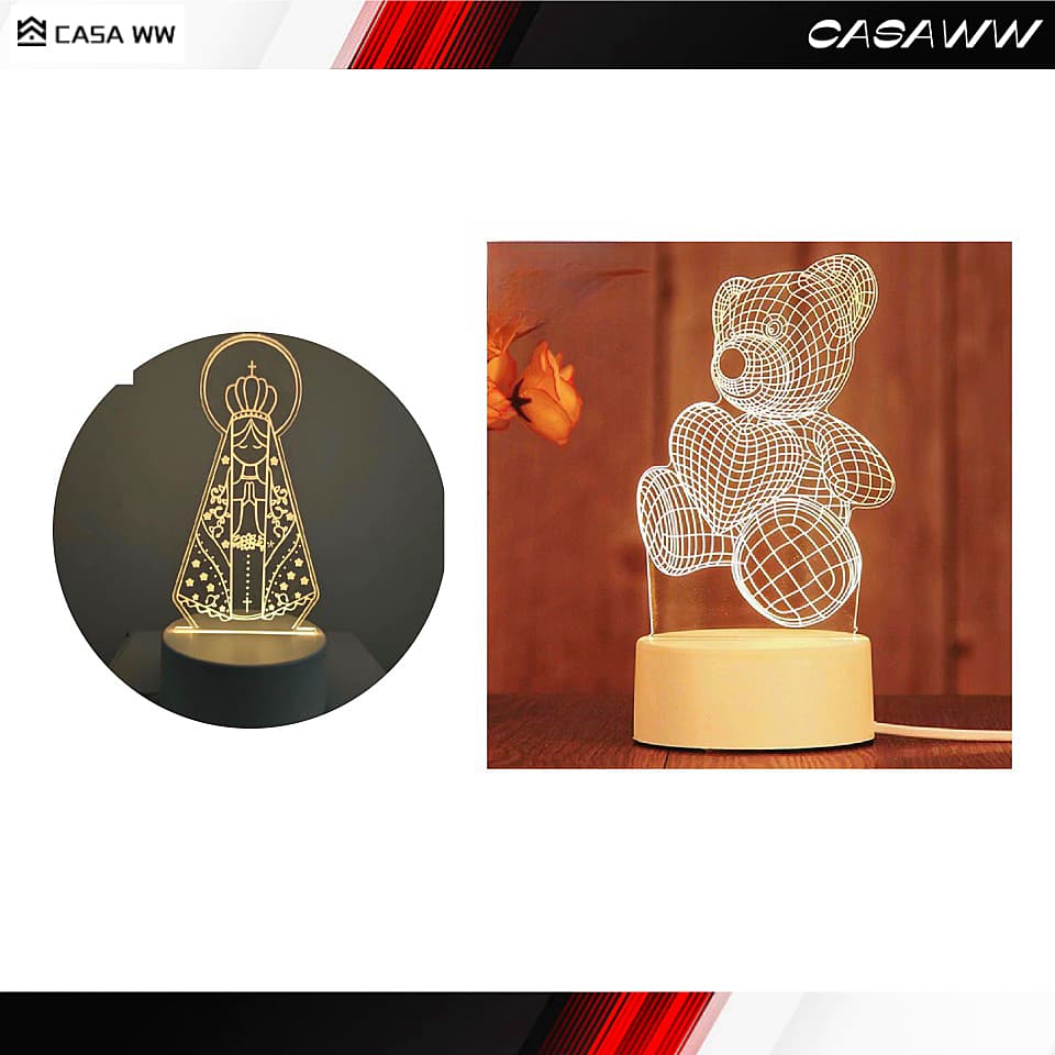 Luminária De Mesa Luminária de Mesa de LED 3D Criativa / Luz Noturna Decorativa Abajur USB