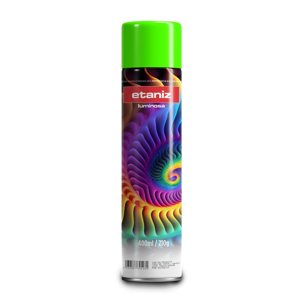 Tinta spray luminosa verde extrema fixação 400ml