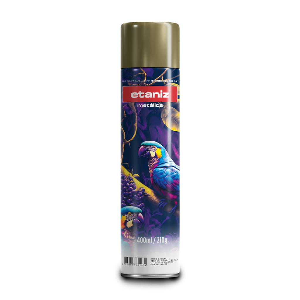 Tinta spray metálico dourado extrema fixação 400ml