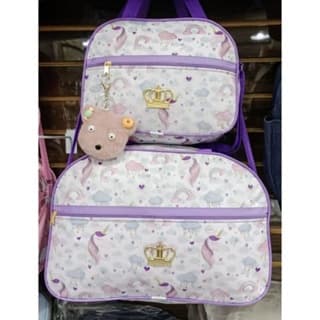 Bolsa Lilás Maternidade Menina/Menino Mundo Animal