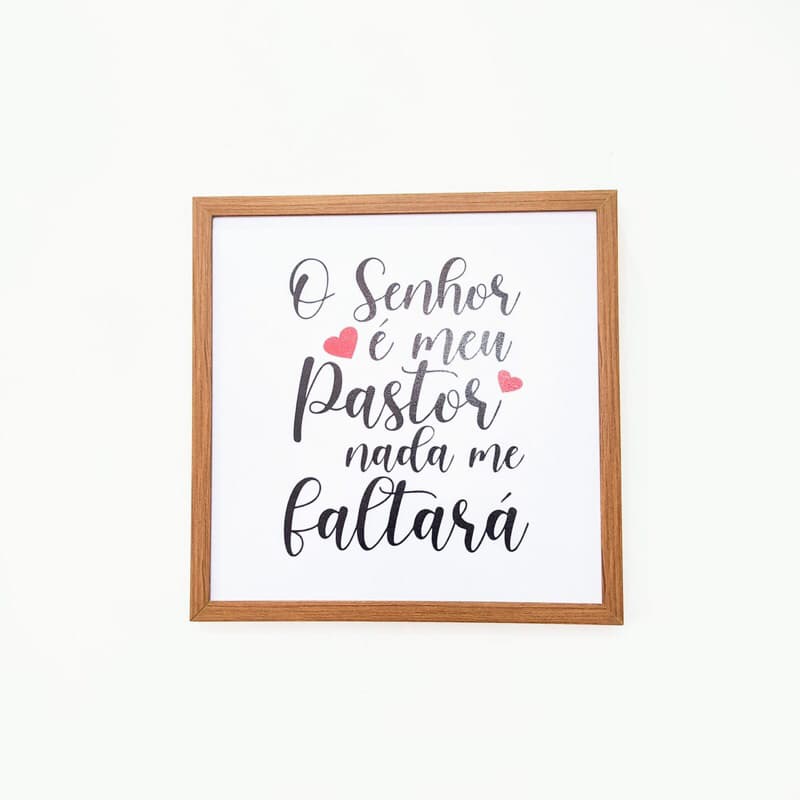 Quadro de Resina Para Caixa De Luz 50x50 O Senhor é meu Pastor e nada me faltará(coração)