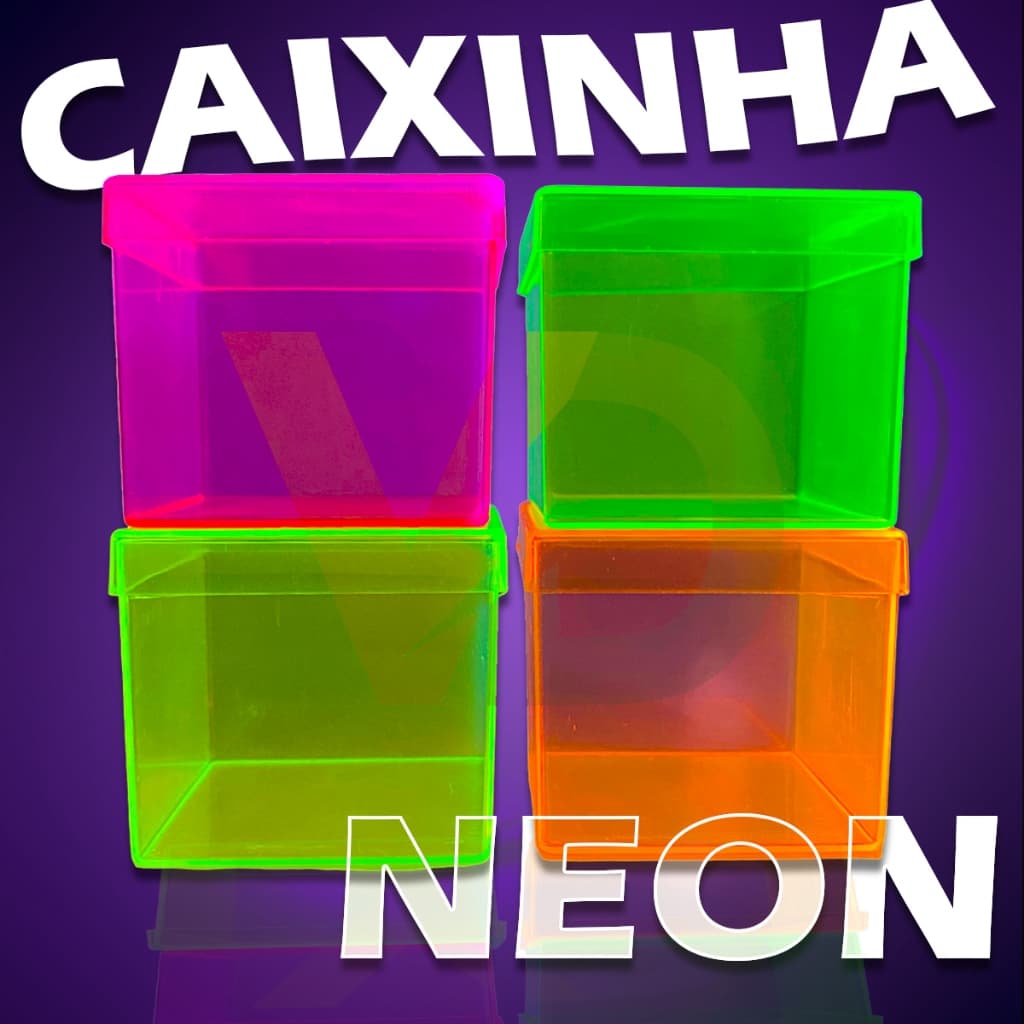 Kit 40 Caixinhas Neon 4 Cores  Diferentes 5x5 Pare Sua Festa