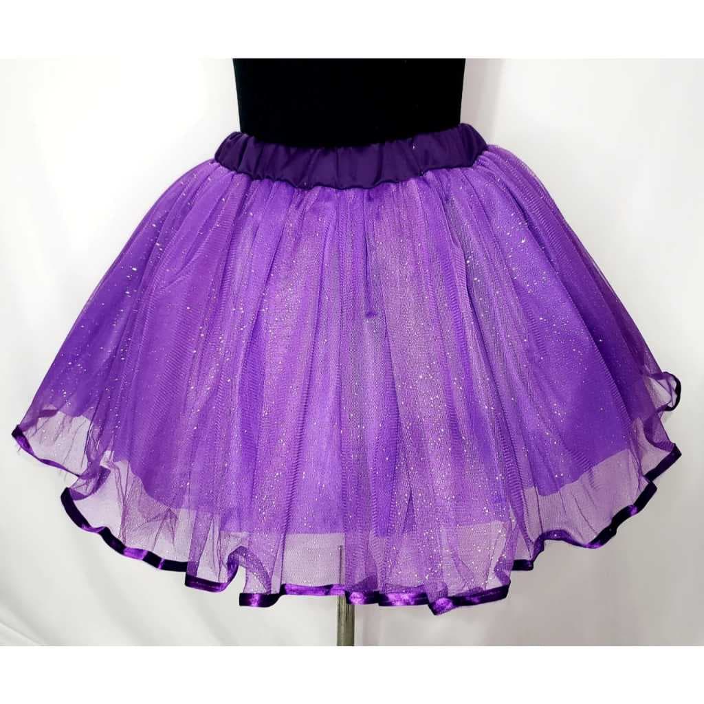 saia de tule com gliter ROXA  ( TEMATICA / CARNAVAL / HALLOWEEN )