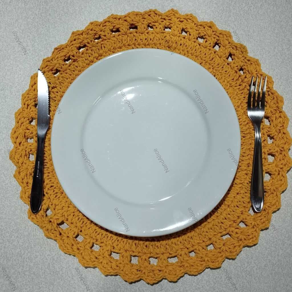 Kit Souplast em Crochê, Toalha de Mesa Artesanal. Kit c/ 6 Peças.
