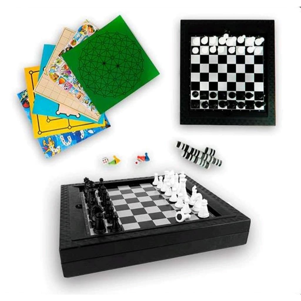 Jogo Xadrez Kit Tabuleiro com 13 jogos Tabuleiro Imantado Multi Uso Magnetico