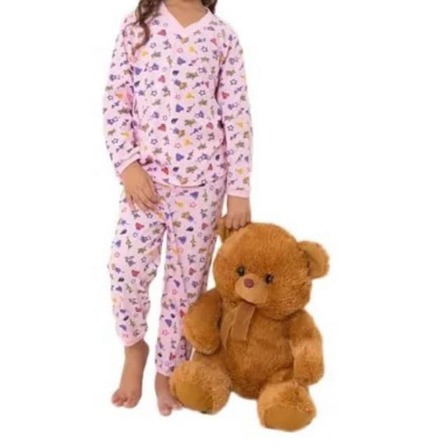 Pijama Infantil Manga Longa Menina Feminino Atacado Barato 1 a 7 Anos - PRONTA ENTREGA