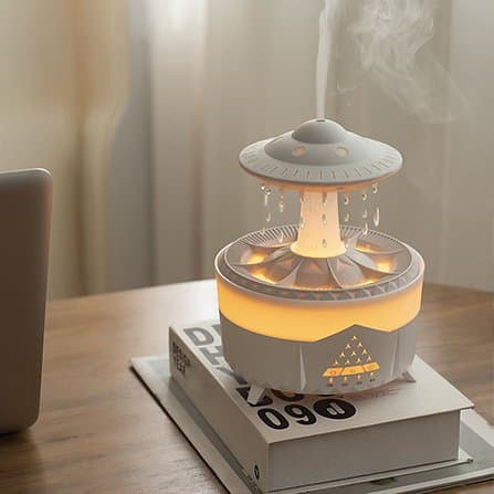 Umidificador de  ar Ar aromatizante Nave com Gotas de Chuva Alienígena Difusor Led 7 cores