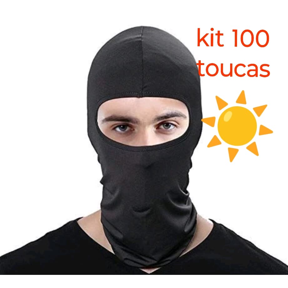 Kit com 100 toucas ninja balaclava touca térmica ciclismo e motoqueiro