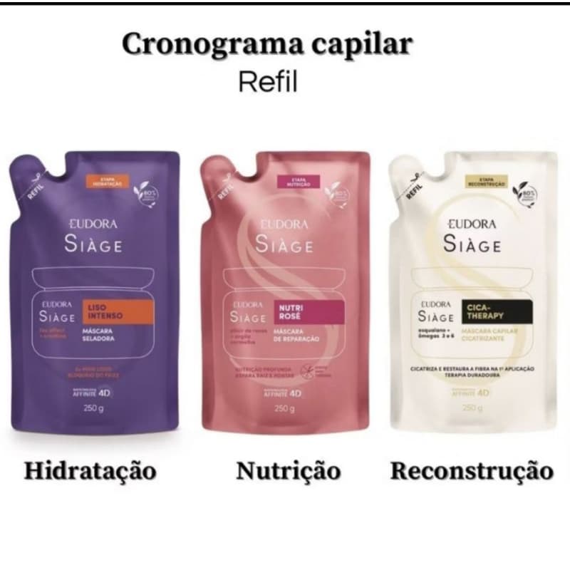 CRONOGRAMA CAPILAR REFIL HIDRATANTE PARA CABELOS EUDORA