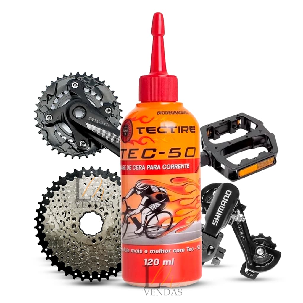 Oleo Lubrificante 120ml Para Corrente Bike Moto Bicicleta Manutenção Limpeza Lubrificação Anti-Corrosivo Para Cambio Pedal Coroa Correntes Tectire Tec-50 Bio Cera Bike