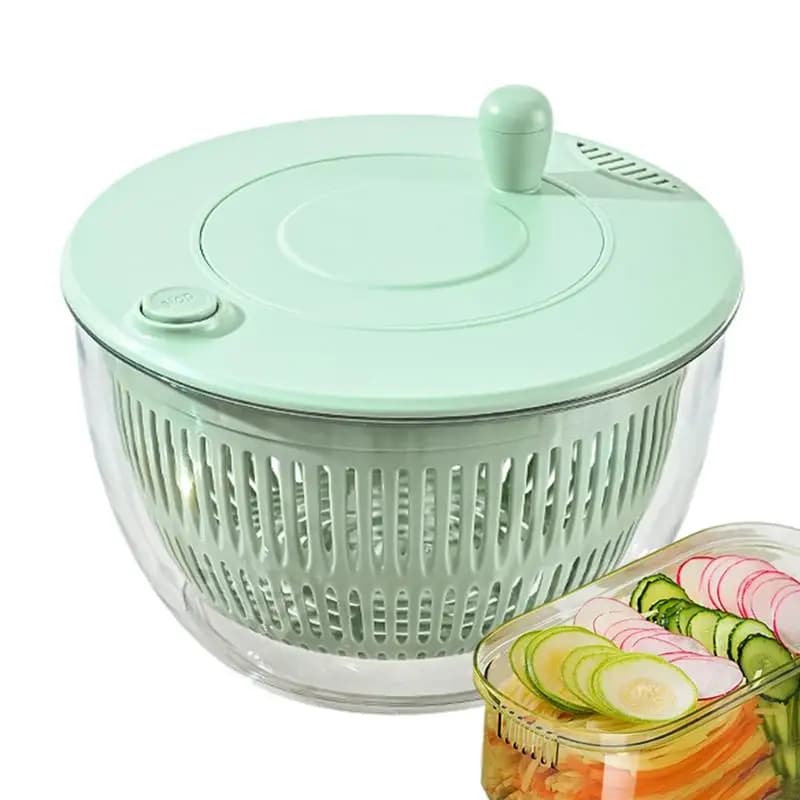 Seca Salada Centrífuga Grande 4 Litros Secador Manual de Folhas Verduras Frutas Vegetais Cozinha