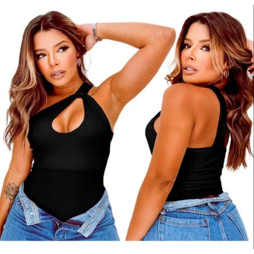 Boddy bori feminino Mula Manca tecido canelado decote gota envio imediato