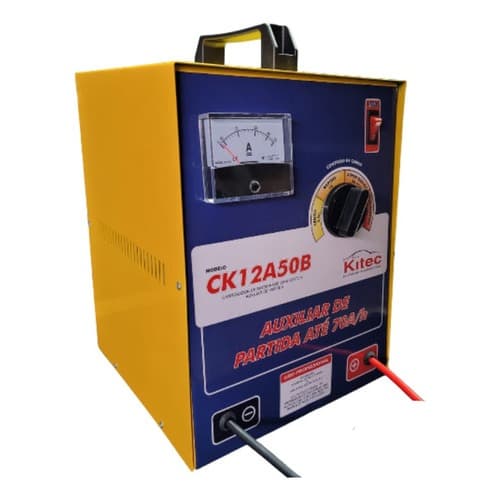 Carregador De Bateria Automotivo 12v 50a Profissional E Auxiliar De Partida 70a Kitec CK 12A50B Bivolt Carro