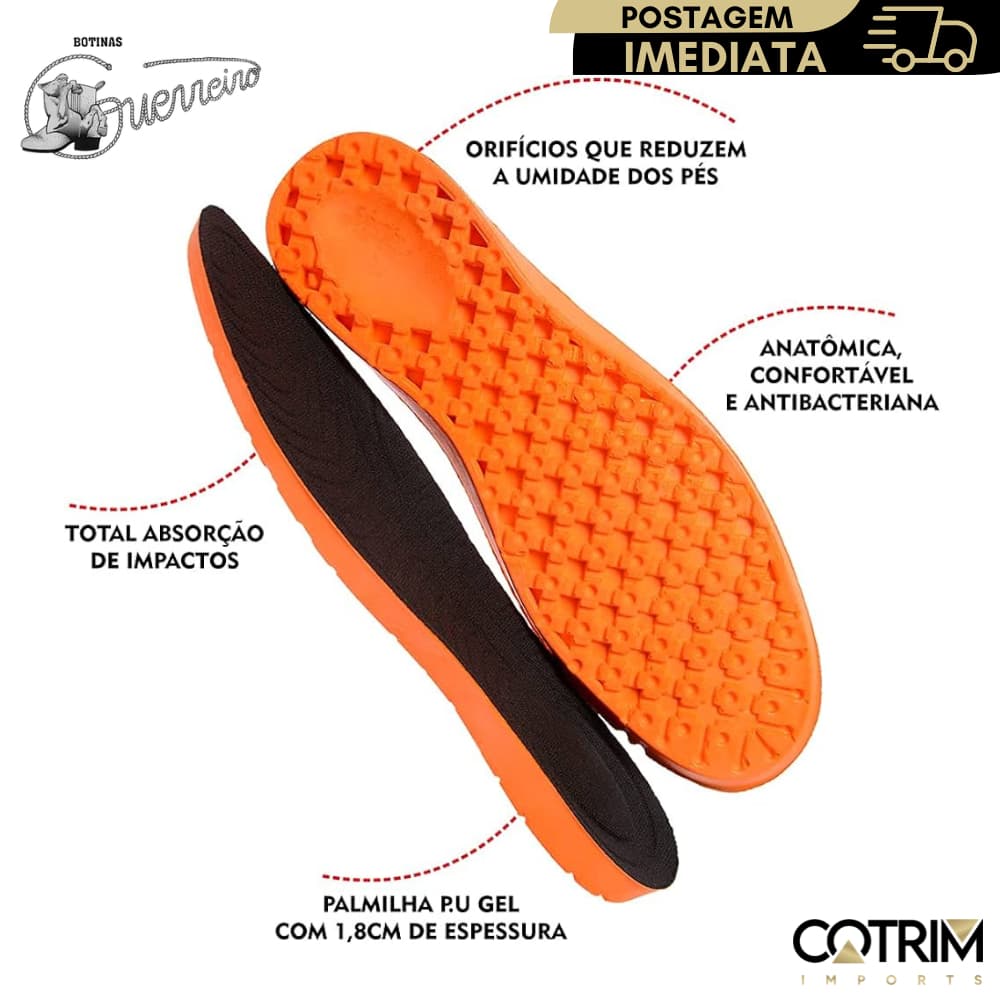 Palmilha Ortopedica Anatomica P.U em Gel Super Confortavel Linha Confort