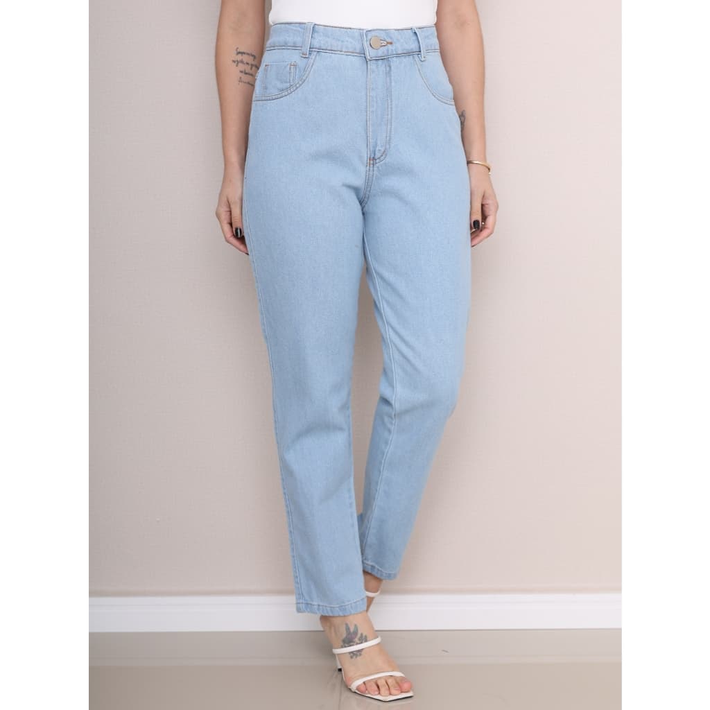 Calça Jeans Feminina Mom Mulher Estilosa Veste Bem Calca