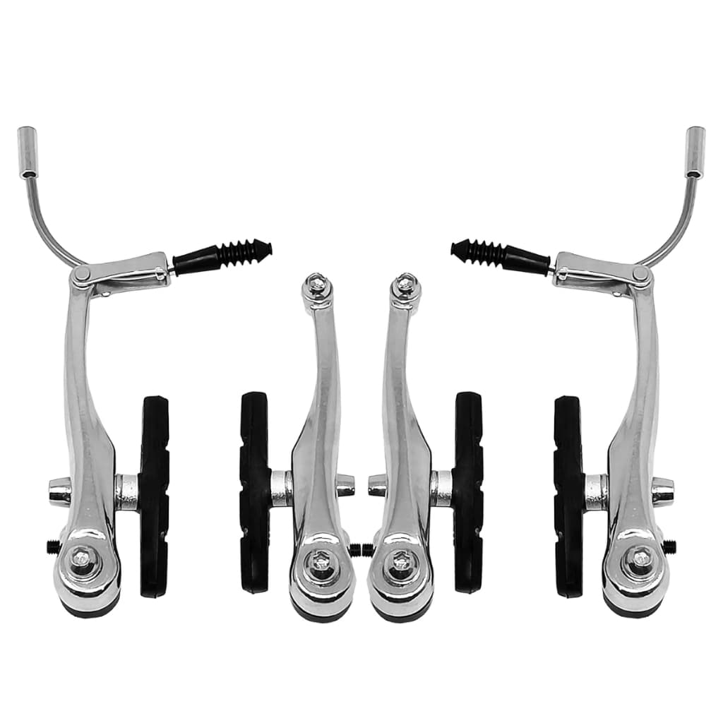 Par De Freio V-brake Logan Alumínio Bike Mtb Prata/Preto