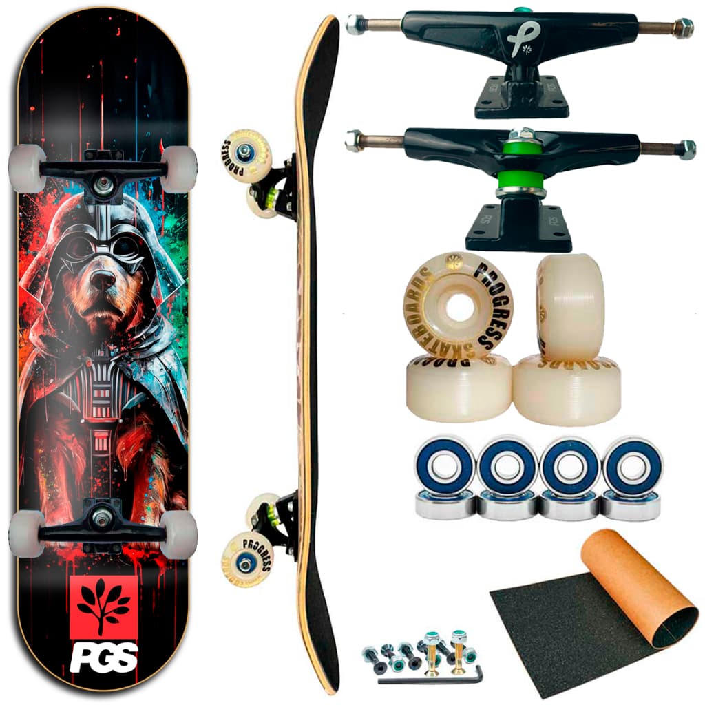 Skate Profissional para todas as idades Progress Pgs truck 139mm roda 54mm rolamento abec