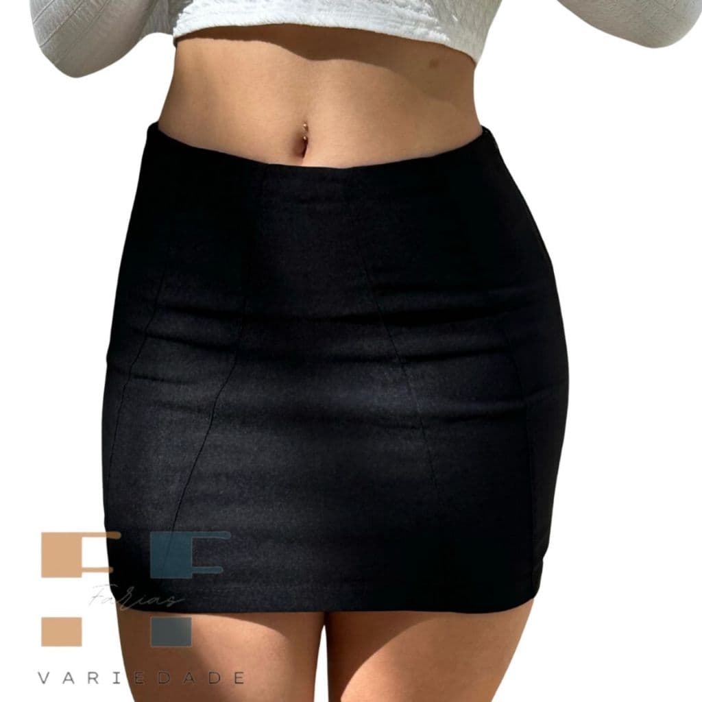 Short Saia Cintura Alta Feminino Bengaline Moda Verão Curto  Nova Coleção