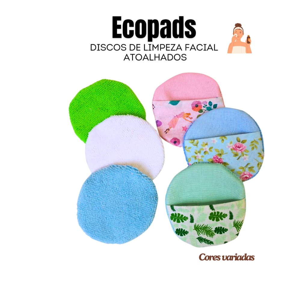 Ecopad Discos de limpeza facial colorido