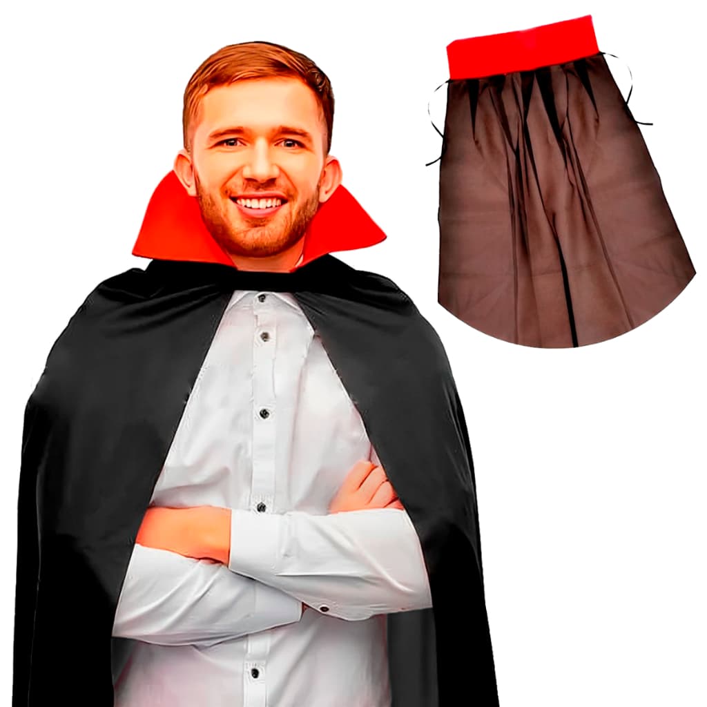 Capa Drácula Vampiro Adulto 140cm | Com Gola Alta Estruturada - Fantasia Halloween Bruxa/Feiticeira