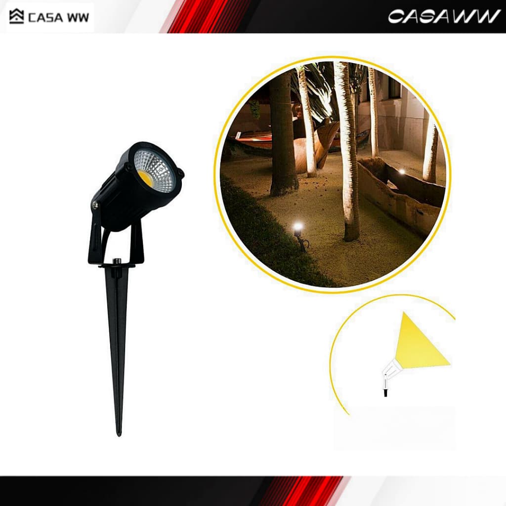 Espeto De Jardim Metal Aluminio 5W LED Projetor Refletor Branco Quente Branco Frio Verde Azul Prova da Agua