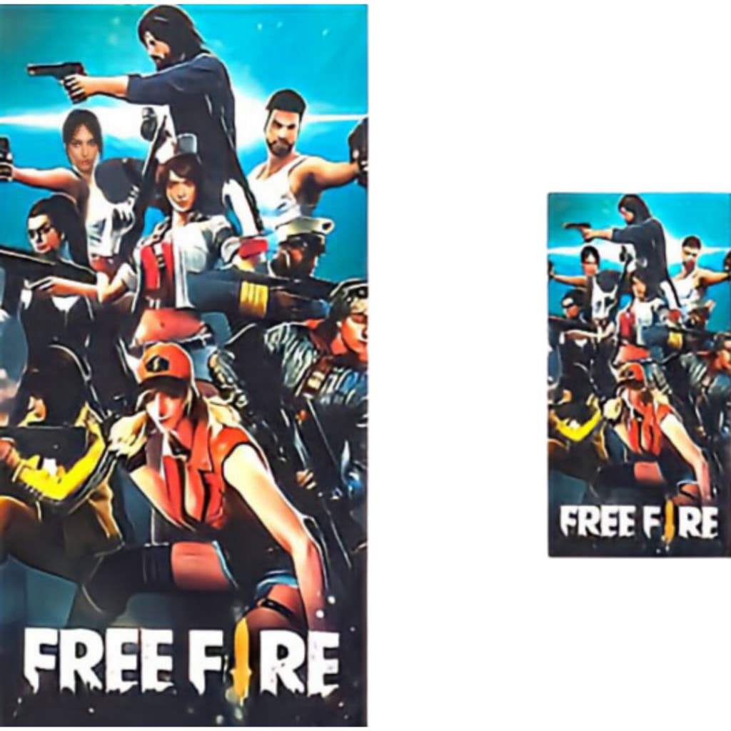 Free Fire - Toalha de Banho -  kit Toalha de Banho Free Fire + Toalha de Rosto Free Fire