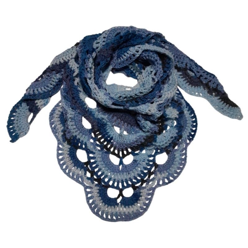 xale lenço de inverno lã crochê modelo Vírus Batik