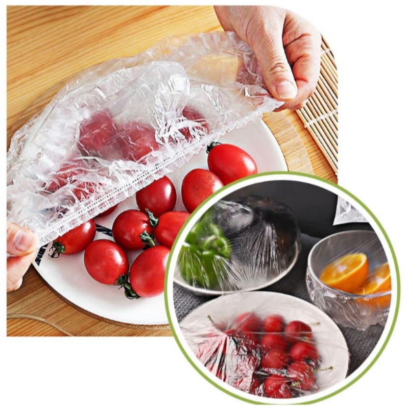 Kit 80 Tampa De Plástico descartável para alimento