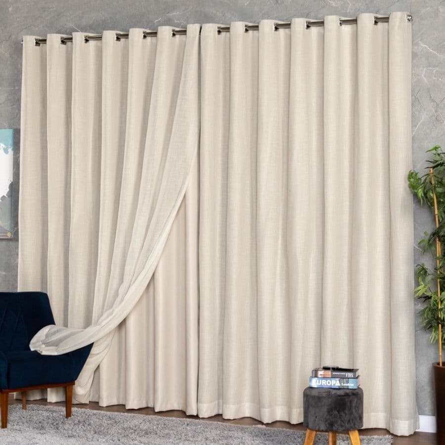 Cortina Blackout Com Voil/voal  Linho para Sala/ Quarto