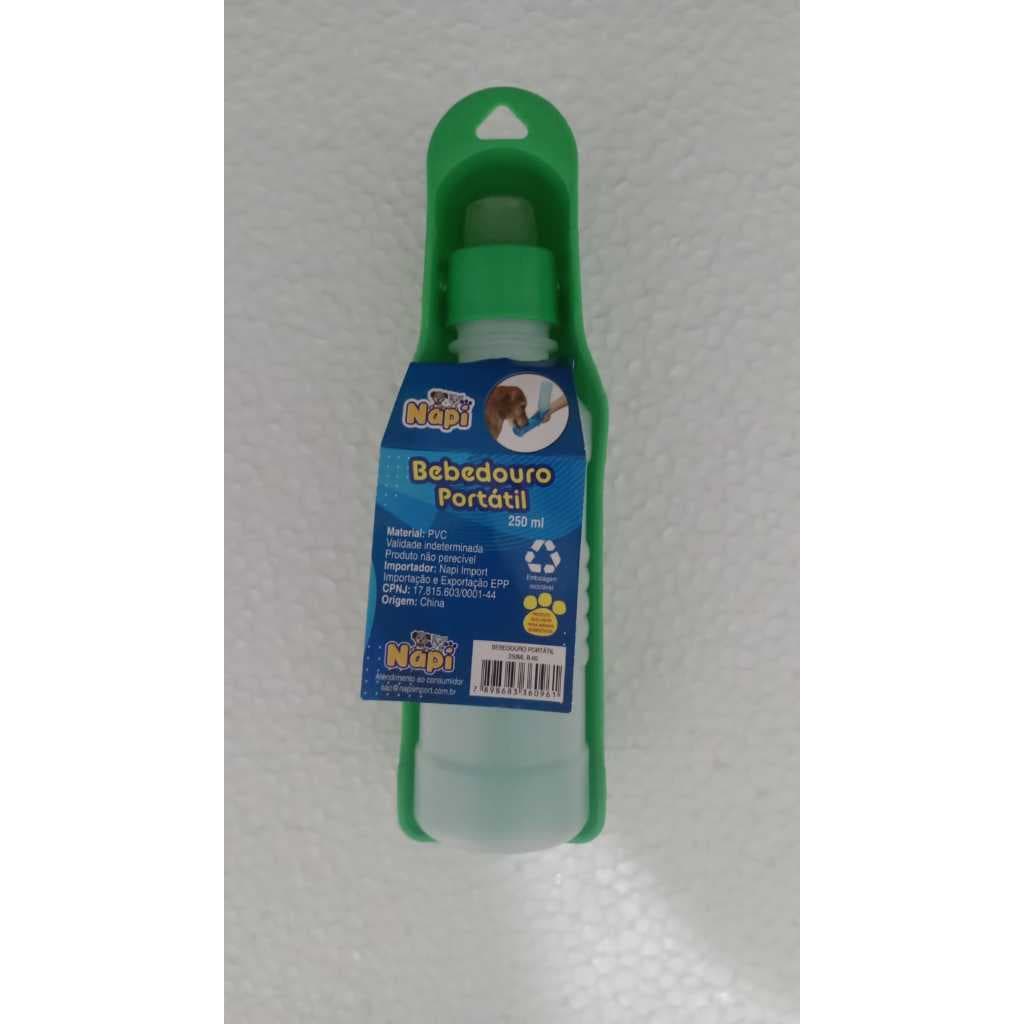 Garrafa Bebedouro Cães Portátil Cachorro Gato Passeio Com Bandeja 250 ml