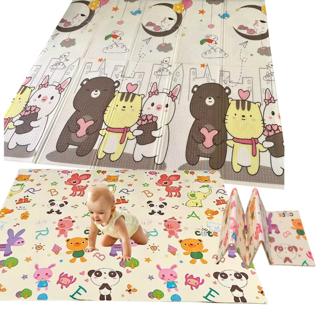 Tapete Infantil Térmico Emborrachado Dobrável Dupla Face Grande Tatame Bebê menino menina - Shopx