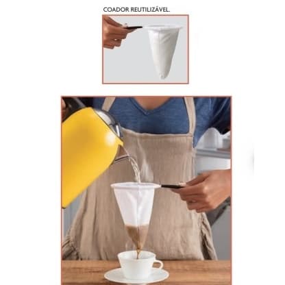 Kit 5 Coadores Para Café Chá De Pano Multiuso Universal Tamanho Grande