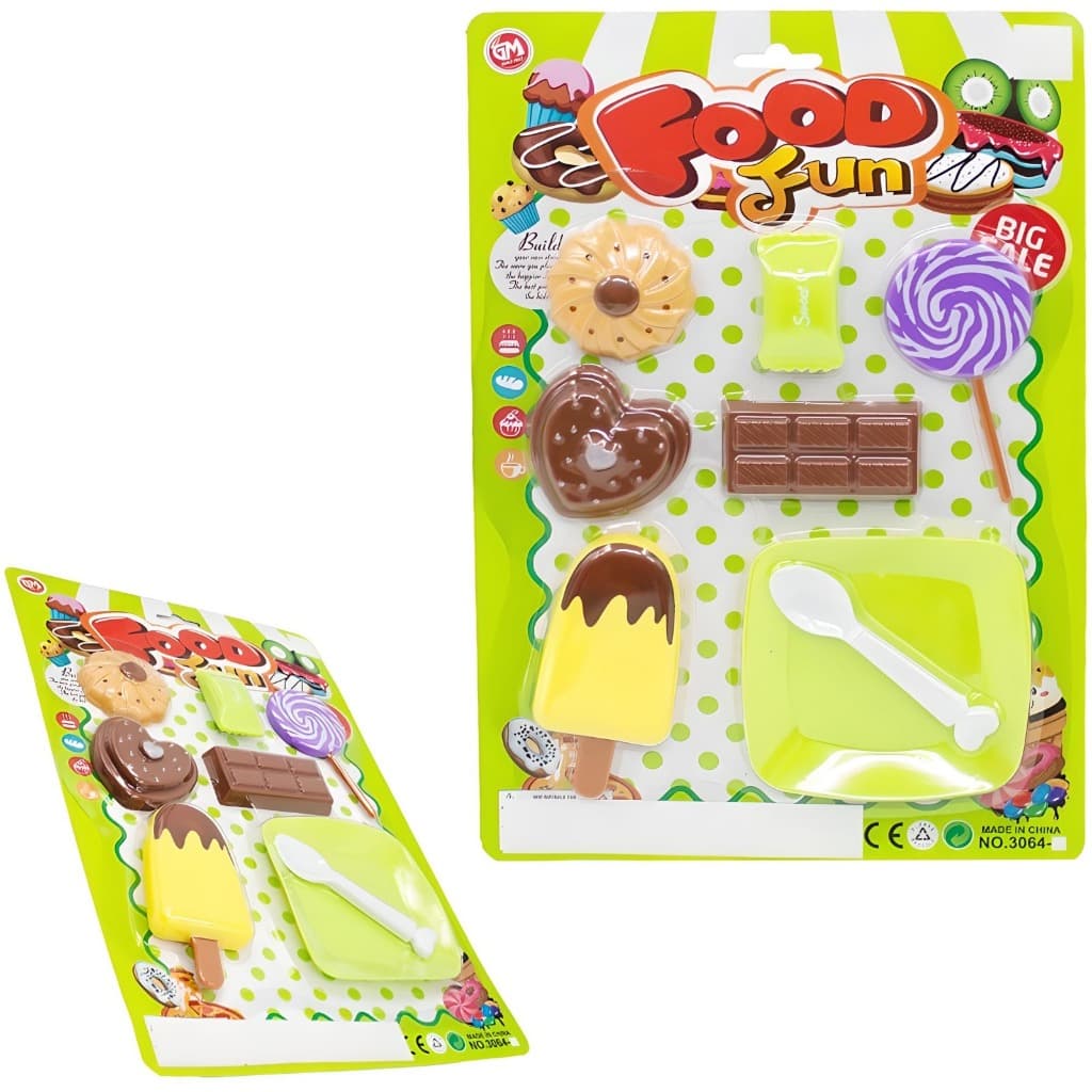 Kit Cozinha Infantil Com Sorvete + Pirulito E Acessórios Food Fun 8 Pçs ESCOLHA SEU KIT