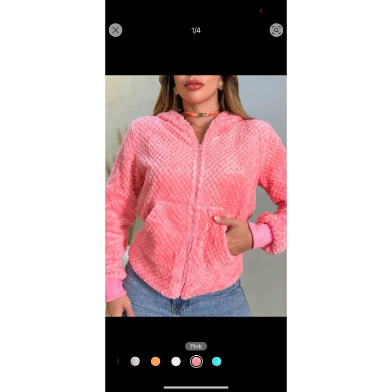 JAQUETA CASACO FEMININO PELINHO DENTRO DE ZIPER CAPUZ NO2325