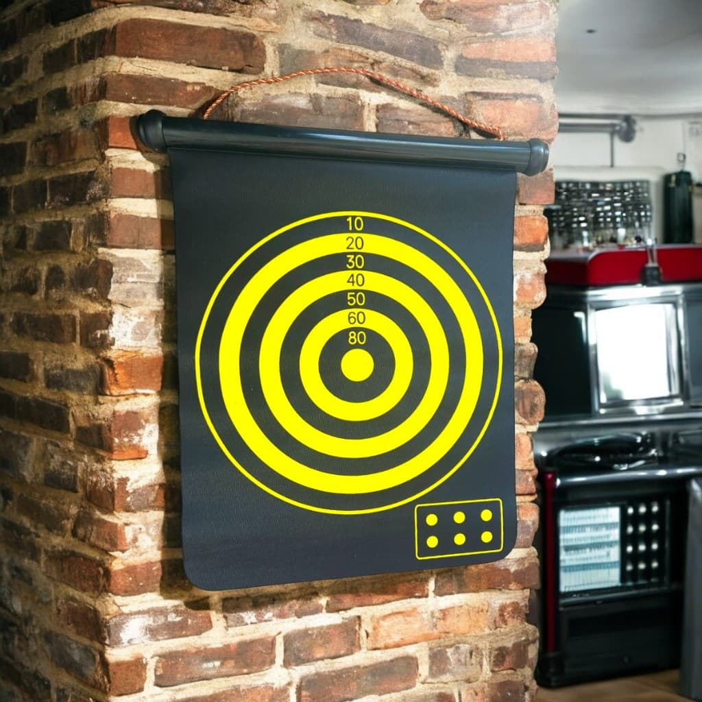 Jogo de Dardos Magnetico Imã 6 Dardos Profissionais/Iniciante Tabuleiro Dupla Face Tiro Alvo Lazer
