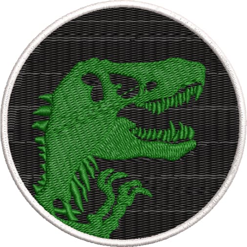 Patch Bordado Dinossauro Rex Fóssil TRex Personalizado Jaqueta Bolsa Colete Mochia Motociclista Motoclube