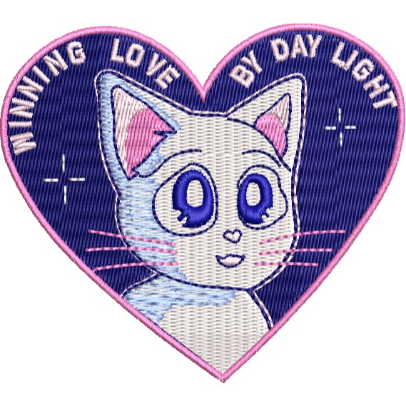Patch Bordado Gato Winning Love By Day Light Personalizado Bolsa Mochila Colete Jaqueta Jeans Gato Fofo