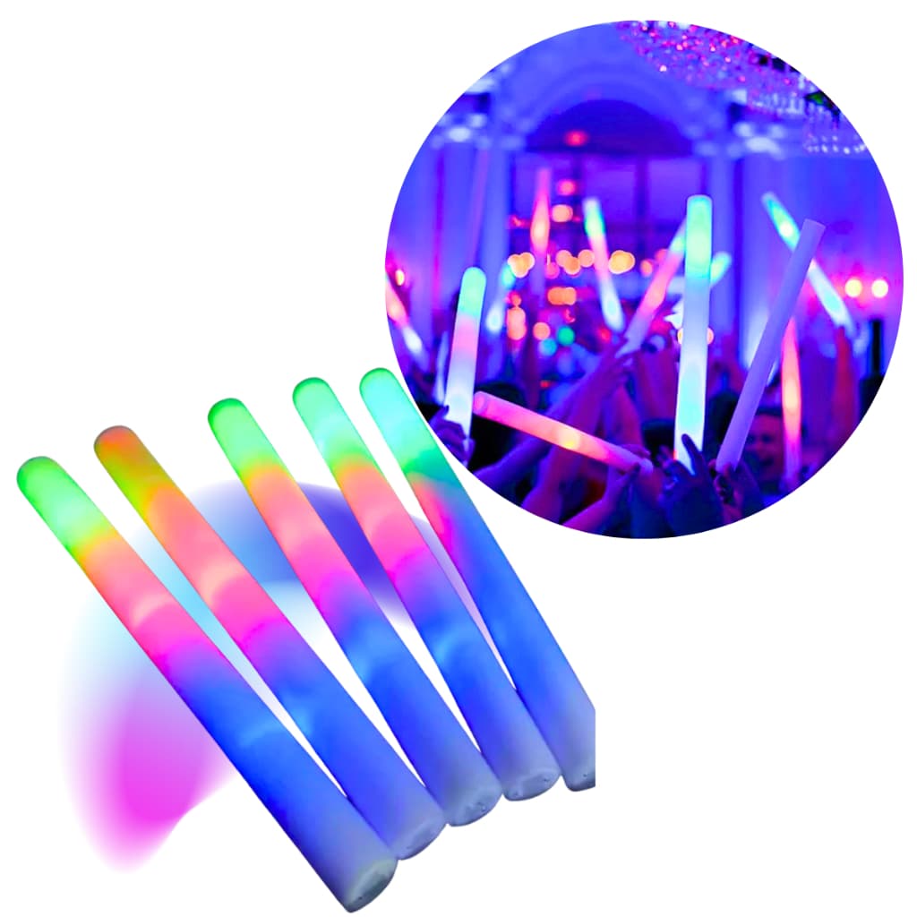 Kit Bastão de Led Espuma Neon Festas Casamento Balada Pisca