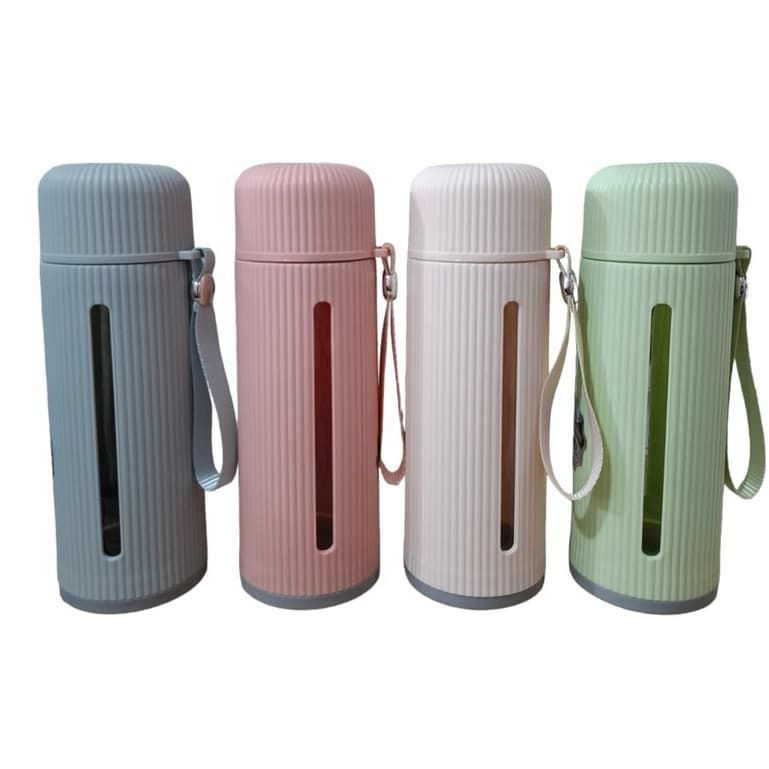 Garrafa de Vidro Resistente Revestida com Plástico 500ml