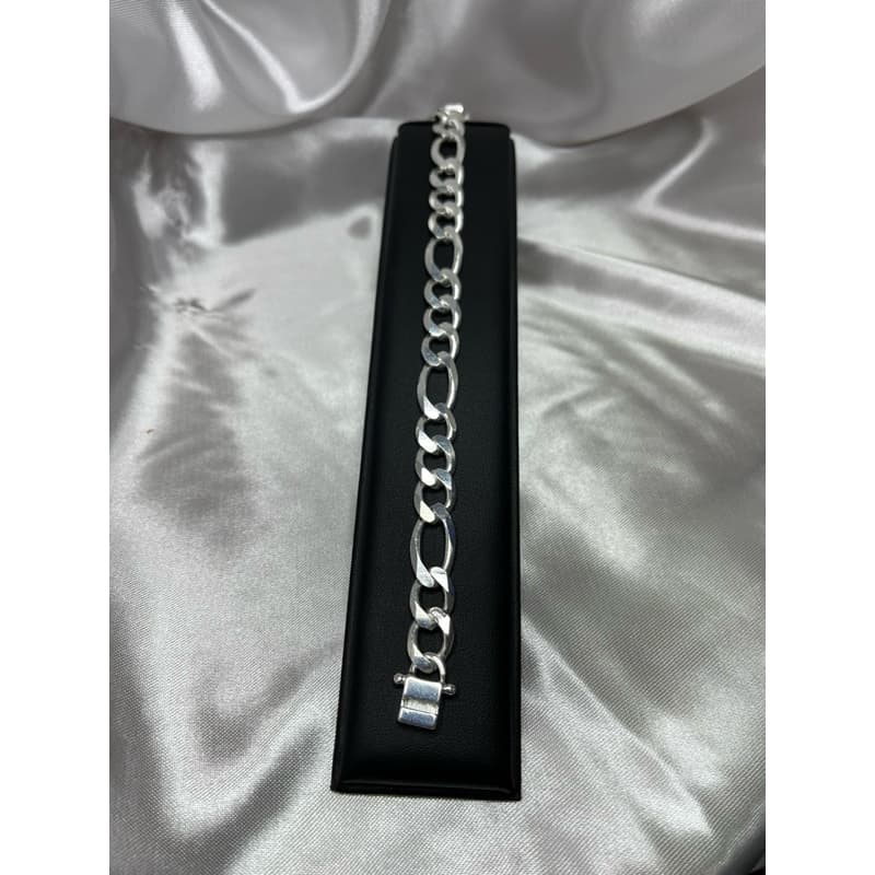 Pulseira 3x1 10mm Fecho Gaveta Trava tripla Prata 925 Mista