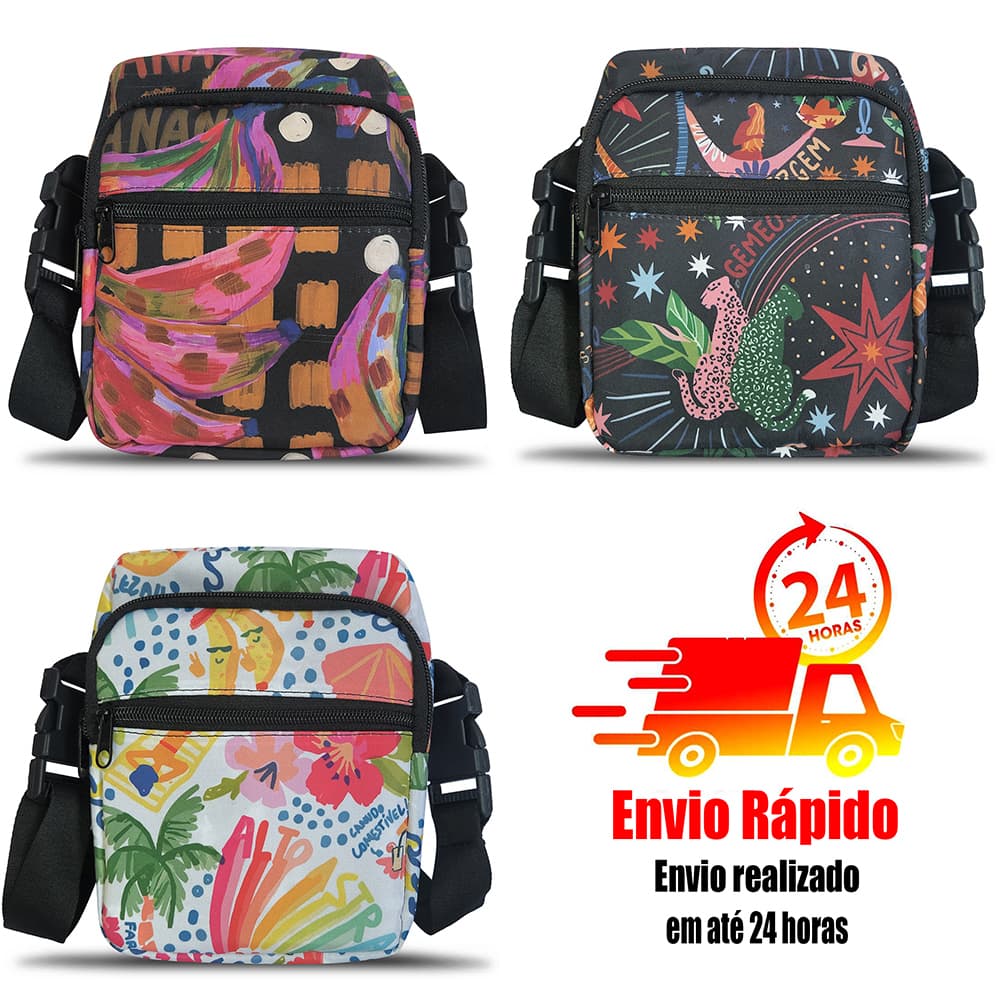 Shoulder Bag Estampada Bolsa Transversal Pochete Mini Mochila