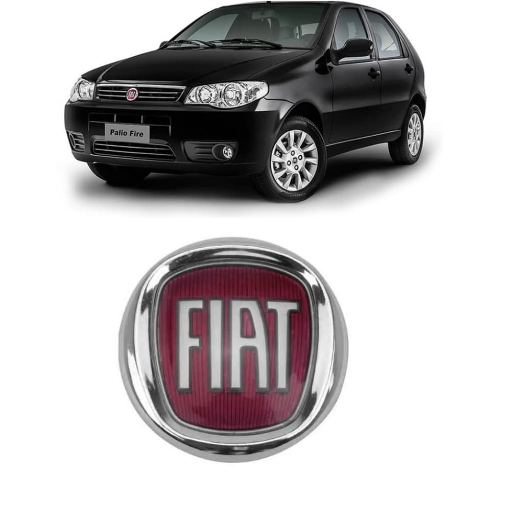 Emblema grade dianteira Fiat Vermelho Palio Siena Strada  Weekend 2008 até 2016 fire  85mm 8,5cm