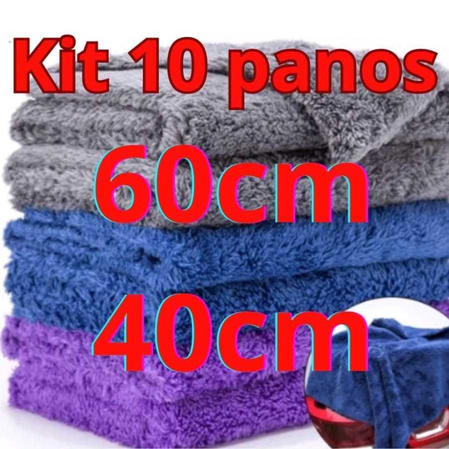 Kit 10 Panos de Limpeza Multiuso Microfibra flanela 60x40cm