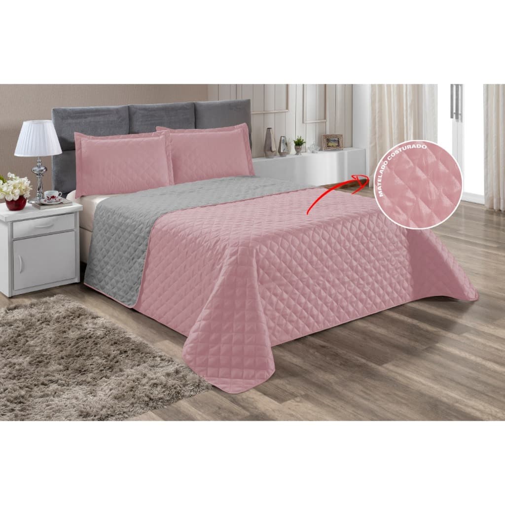Kit Cobre leito Casal King Realeza 03 peças