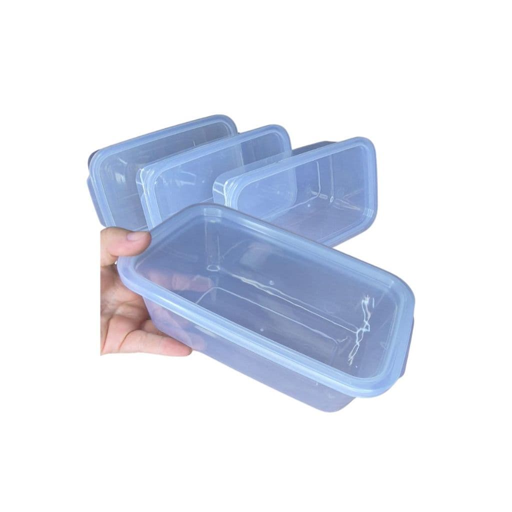 Kit 3 Potes Transparentes 1200ml Reutilizável Com Tampa Marmita Fitness Organizador Alimentos