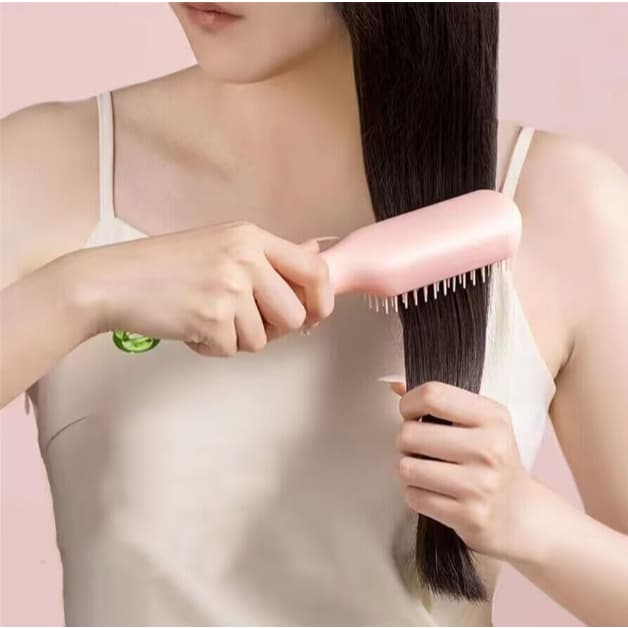 Pente Escova de Cabelo Escalonável anti-Estático Rotativo De Limpeza Automática Doméstica Extensível