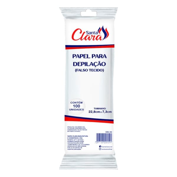 Papel Para Depilalação Santa Clara C/100 Un Ref 0250