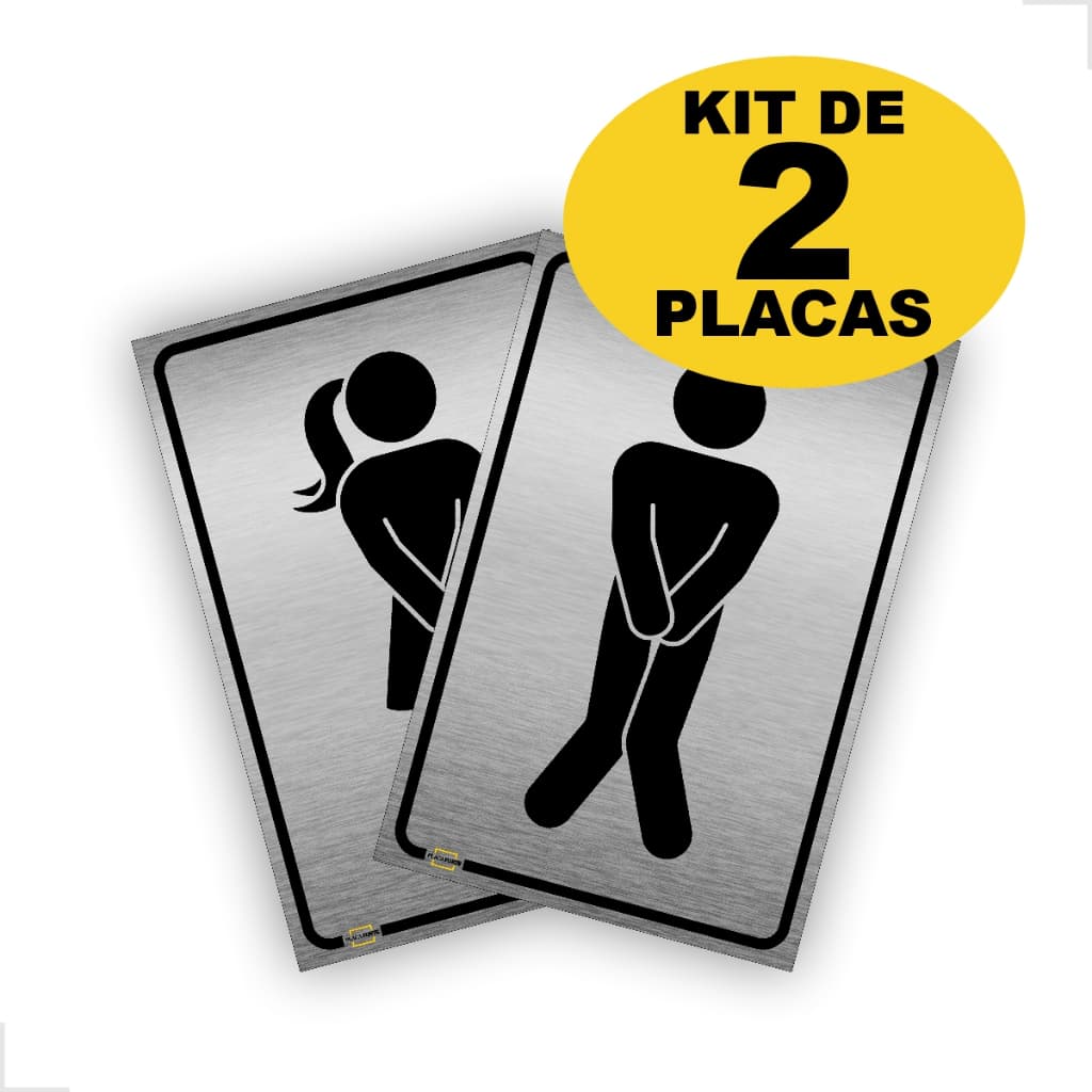 Placas Banheiro Masculino Feminino 10x15cm 15x20cm Apertados Engraçada Divertida Novidade